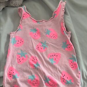 H&M Pink  Strawberry Print Tank Top
